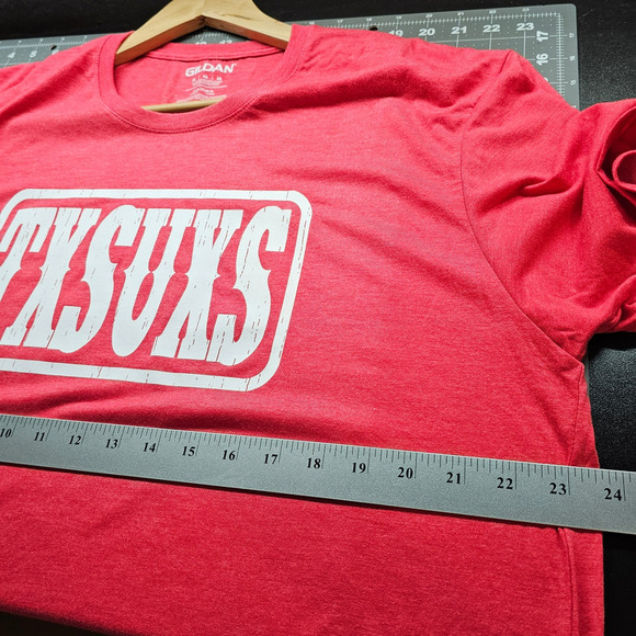 Texas Sucks T-Shirt Men XL Red White TXSUXS Boomer Sooner OU Oklahoma Fans - Picture 7 of 7